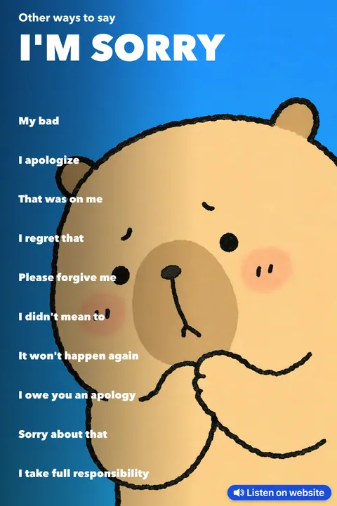 Sound of “I'm sorry” pronunciation chart