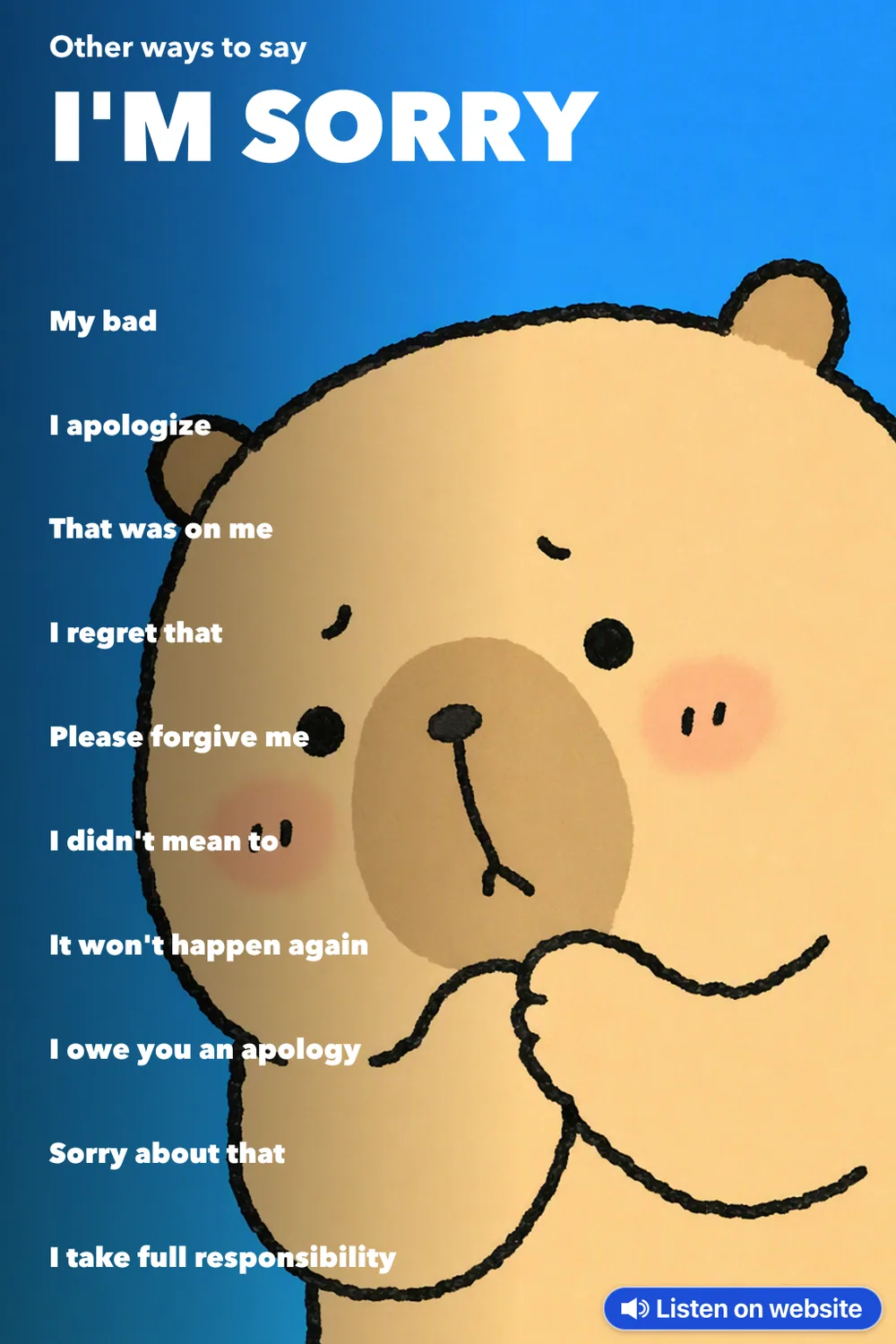 Sound of “I'm sorry” — how to pronounce it in English