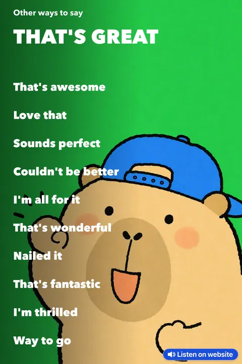 Sound of “That's great” pronunciation chart