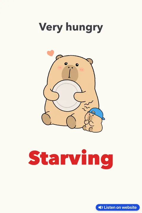 Sound of “Starving” pronunciation chart